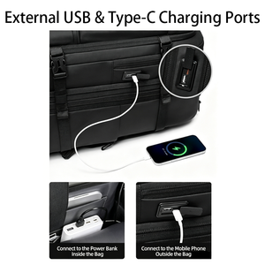 Sac à dos trolley multifonctionnel extensible avec système de compression sous vide intégré, serrure TSA, pour voyages d'affaires et vols <span class=keywords><strong>a</strong></span>ériens - Product Image 5
