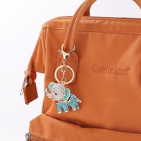 Porte-clés éléphant en alliage avec strass brillants, émail coloré, porte-bonheur, breloque de sac, pendentif pour femme, porte-clés de voiture, cadeau souvenir - Grande Vente
