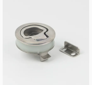 Poignée à bouton-poussoir encastrée en acier inoxydable 316 pour armoires électriques, panneaux de commande et coffrets d'équipement - Product Image 4