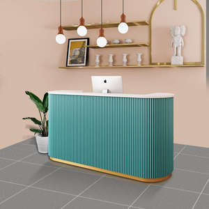 Escritorio de recepción de hotel MDF moderno personalizable Barra de recepción comercial multifuncional para salón de belleza Spa gimnasio escuela Hospital - Product Image 5