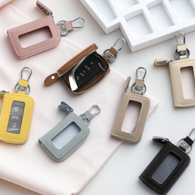 Practical Leather Car Key Case with Portable Hook - ZY0522 - ZY Brand