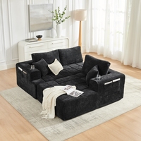 Canapé modulaire en chenille en forme de L, sans structure, style nuage, pour l'exportation, vente directe usine