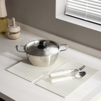 Meilleure vente de tapis de séchage de vaisselle en TPR de qualité alimentaire écologique style coréen résistant à la chaleur lavable pliable pour pot bouteille utilisation en cuisine