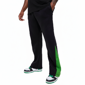 Pantalones acampanados de poliéster/algodón para hombre de alta calidad, cintura elástica ligera informal, cintura media a la venta - Product Image 1