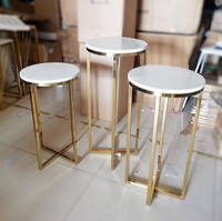 Socle de gâteau en métal doré pour mariage, table de présentation de desserts pour fête, piédestaux faciles à assembler, décoration de mariage, support à fleurs