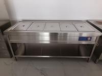 Chauffe-Plats Commercial Autonome 3kW avec Table Chauffante et Isolée, Doté de Bacs à Aliments pour Maintenir les Plats au Chaud