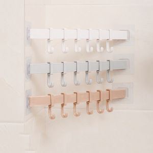 Adhesive wall-mounted kitchen <b>hooks</b>, 6-pack; creative <b>bathroom</b> corner nail-free, traceless towel rack six-pack. - Product Image 2