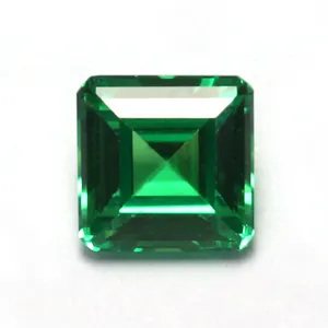 Loose Gemstone Square step cut Russian synthetic emerald price per carat for Ring