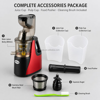 Extracteur de jus lent domestique avec goulotte d'alimentation large de 80 mm, moteur DC 250 W, rendement élevé de 75 % en jus, nettoyage facile, couvercle en maille d'acier inoxydable
