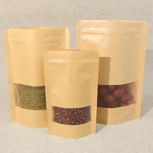 Bolsa de Papel Kraft Marrón Lisa con Ventana para Alimentos, con Cierre Ziplock, Personalizada, para Envasado de Frutos Secos Dulces, Venta al por Mayor, en Stock - Product Image 5