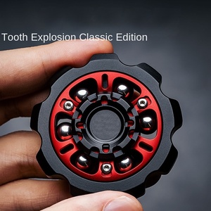 Tiebro Black Adulto Unisex Fingertip Gyro EDC Gear Six Beads Metal Spinners Tecnología de Descompresión Sonido Etéreo Alivio del Estrés - Product Image 2