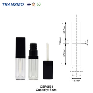 Tubes carrés blancs pour brillant à lèvres 6ml, flacon de brillant à lèvres avec capuchon, tube de baume à lèvres personnalisé, base de brillant à lèvres - Product Image 2