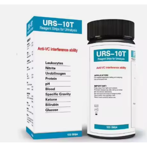 Tiras Reactivas de Orina XZ LAB URS-10T, 100 Tiras, Anti-Interferencia VC, Tiras Reactivas Médicas para Análisis de Orina, Plástico Blanco y Azul - Product Image 3