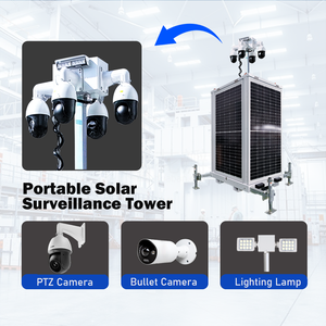 Tháp camera an ninh năng lượng mặt trời OKTOWER với tấm pin mặt trời đơn tinh thể, chống thấm nước, giám sát an ninh bãi đậu xe - Product Image 2