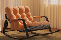 Fauteuil à bascule moderne imperméable avec housse en coton pour chambre et balcon, mobilier métallique portable pour la maison, les loisirs et le salon