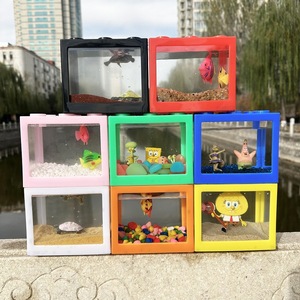 Nouveauté 2026 : Mini-<span class=keywords><strong>aquarium</strong></span> de bureau créatif en blocs de construction carrés en plastique écologique pour Betta, avec paysage à assembler - Product Image 1