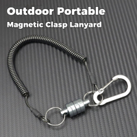 Cordon anti-chute en fil d'acier à boucle magnétique pour clés, outils et matériel de pêche - Sangle de sécurité rétractable et