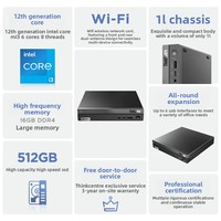 Nouvel ordinateur de bureau compact ThinkCentre Q500 Mini, processeur Intel 2,1 GHz, système d'exploitation Chrome OS, stockage EMMC, garantie de 3 ans pour usage professionnel et domestique