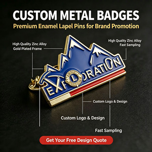 Épingles de revers personnalisées en émail, plaquées or, en alliage de zinc, en forme de <span class=keywords><strong>montagne</strong></span>, badges métalliques avec logo personnalisé, échantillon rapide pour cadeaux promotionnels - Product Image 1