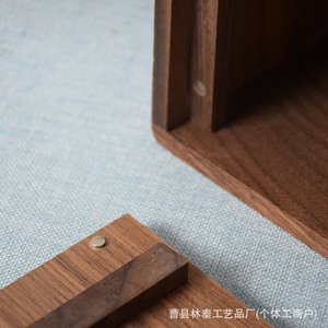 Boîte à mouchoirs en bois de noyer massif 20x12x10cm, rangement de bureau pour la maison, la voiture, le restaurant, avec option d'impression de logo - Product Image 5