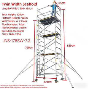 Échelle d'escalade droite en alliage d'aluminium moderne simple Double large ensemble complet roues surélevées/abaissées pédales épaisses échafaudage pour - Product Image 3