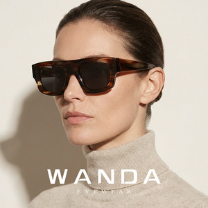 Wanda แว่นกันแดดสี่เหลี่ยมผืนผ้า UV400ขอบเต็ม s32236ป้องกันแสงแดดย้อนยุค - Product Image 5