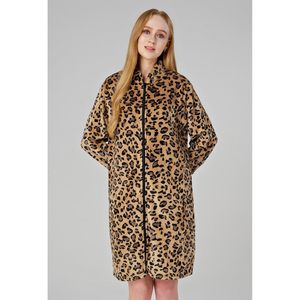 เสื้อคลุมขนแกะซิโอโรสำหรับผู้หญิงมีซิปด้านหน้ายาวถึงเข่าแขนยาวชุดนอนแสนสบายพร้อมกระเป๋า - Product Image 2