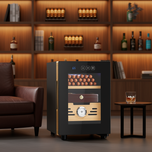 Humidor Électrique pour Cigares 16L, 100 Cigares, Contrôle de Température Réglable, Étagères et Tiroirs en Cèdre Espagnol, 2 Niveaux, Mécanique - Product Image 2