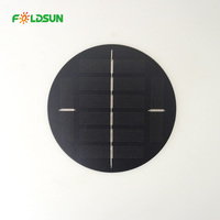 Panneau solaire monocristallin PERC rond de 110 mm résistant aux UV avec une efficacité de 22,7 % pour les projets de fontaines solaires extérieures DIY -Foldsun