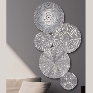 Decorazione murale fiore nordico specchio camera da letto <span class=keywords><strong>soggiorno</strong></span> in metallo accenti moderni argento arte di lusso decorazione decorativa della <span class=keywords><strong>parete</strong></span> della casa - Product Image 3