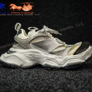 รองเท้าผ้าใบลำลองหนังดีไซน์หรู พื้นรองเท้าตาข่าย PU คุณภาพสูง รองเท้าทรง Chunky สไตล์เดินเล่น สำหรับทุกเพศ - Product Image 5