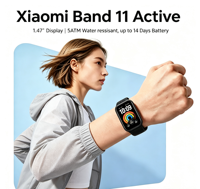 Bracelet intelligent Xiaomi Smart Band 11 Active, écran TFT de 1,47 pouce, 50 modes sportifs, surveillance de la santé SpO2 pour hommes et femmes
