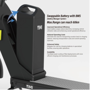 Shared Scooter YIMI Rental Business for Adult Long Range Street Campus 4G IOT Dual Frequency GPS 25km/h Steel Stand YIMI S600 4G - Product Image 4