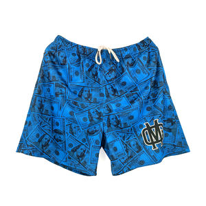 Pantalones cortos de malla de impresión digital informales deportivos sueltos a la moda, pantalones cortos de malla de diseñador de talla grande con logotipo personalizado para hombre - Product Image 2