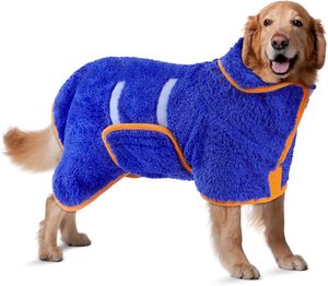 Peignoir pour chien à séchage rapide, super absorbant, chaud et douillet, <span class=keywords><strong>serviette</strong></span> de séchage pour animaux de compagnie après le bain ou la baignade, robe douce et confortable pour chiens - Product Image 1
