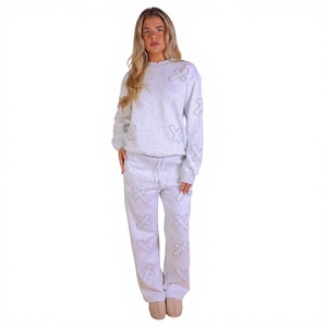 Custom Women's <b>Cropped</b> Sweatshirt Set Breathable Fleece <b>Jogger</b> Outfit Casual Activewear Wholesale Export Supply - Product Image 1