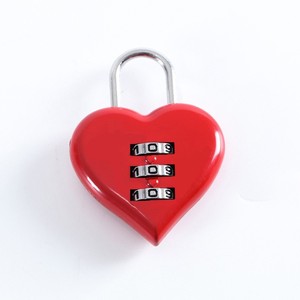 Heart-Shaped Combination <b>Lock</b> 38.5Mm Red Zinc Alloy Resettable For Backpack <b>Suitcase</b> Locker Travel Use - Product Image 4