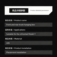 Organisateur de coffre avant et arrière compatible avec Tesla Model Y 2025 - Boîte de rangement pour voiture Tesla, accessoires intérieurs