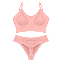 Soutien-Gorge Français Bon Marché Culotte Élégante Sous-vêtements Femme Culottes Filles Soutien-Gorge Sport Sexy Dos Fin Bonnet Ensemble Deux Pièces