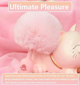 Plug Anale Piccolo in Silicone Rosa con Pelo Artificiale e Coda di Coniglio, Trainer Anale per Uso Sessuale, Stimolazione per Adulti - Product Image 4