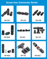 Connecteur Étanche M20 IP68 Mâle-Femelle pour Éclairage Industriel, Type T, 2 Broches, Sans Soudure, Conforme UL ROHS
