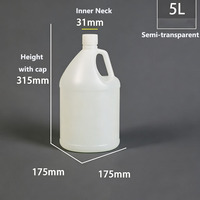 Bidons ronds en PEHD de 5 L avec bouchon à vis, rechargeables, pour liquides, produits chimiques, huiles, savon liquide pour les mains, détergent à lessive, bidons en plastique de grande capacité