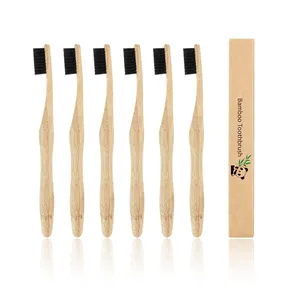 Custom Individual Box Dental U Shape Tooth Brush Charcoal Bristles Manufacturing Biodegradable Bamboo Laser Handle Toothbrush