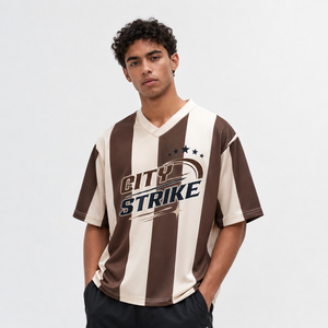 เสื้อยืดคอวีผ้าฝ้ายฟอกสีสไตล์วินเทจทรงโอเวอร์ไซส์ พิมพ์ลายกราฟิก สตรีทแวร์ รับทำโลโก้แบรนด์ส่วนตัว เสื้อยืดผู้ชาย - Product Image 3