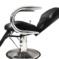 Fauteuil de Barbier Commercial Moderne Réglable avec Repose-Pieds Rotatif, Cadre en Acier Inoxydable, Siège en Mousse Haute Densité et Fonction de Levage