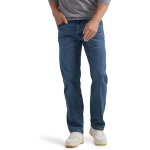Pantalones Vaqueros de Mezclilla Rectos para Hombre, Corte Regular, Cintura Elástica Cómoda, Marca Wrangler Authentics - Product Image 1