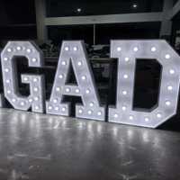 Lettres lumineuses en métal à double bordure de couleur personnalisée, lettres lumineuses LED pour bar