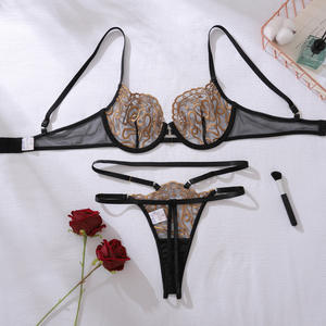 Женское нижнее белье с прозрачной вышивкой - Product Image 1