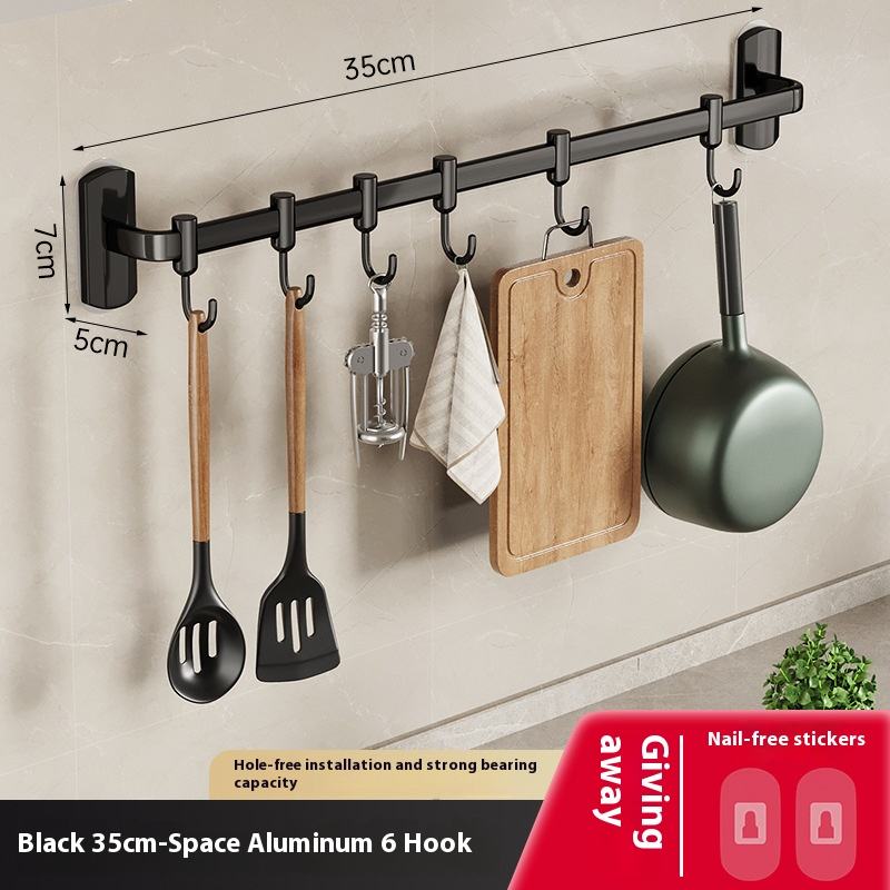 เสาเดี่ยว6ตะขอ35ซม.-สีดำ