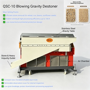 Déstonneur à gravité à haute capacité pour le traitement continu des semences, machine de retrait des pierres des <span class=keywords><strong>grains</strong></span> pour ligne d'équipement de nettoyage des semences - Product Image 2
